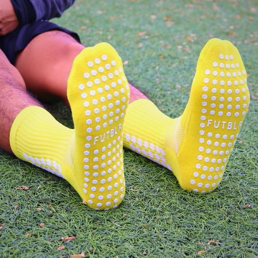 Yellow FUTBLR Grip Socks