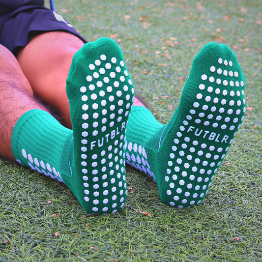 Green FUTBLR Grip Socks