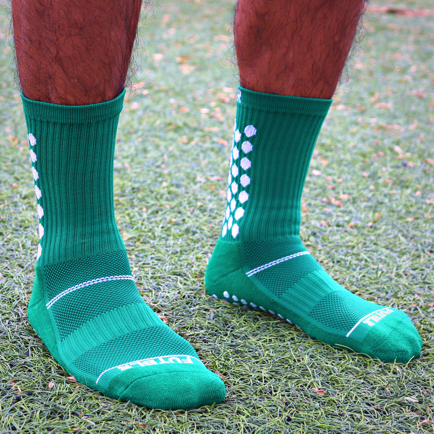 Green FUTBLR Grip Socks