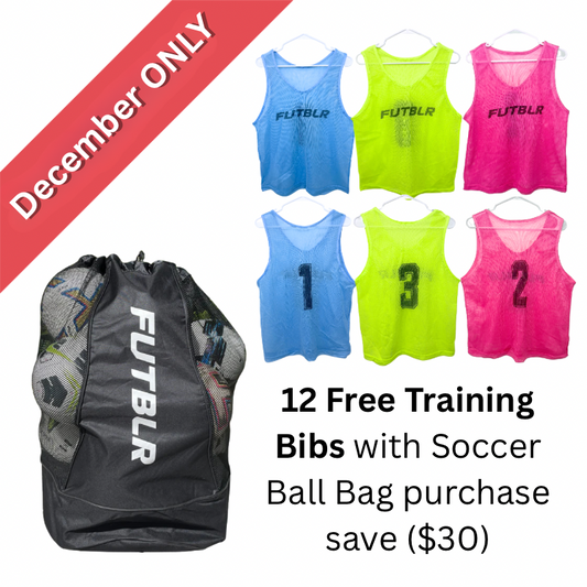 FREE Training Bibs set of 12 with a Soccer Ball Bag Purchase