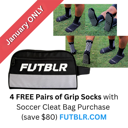 4 FREE pairs of Grip socks with Soccer Cleat Bag Purchas