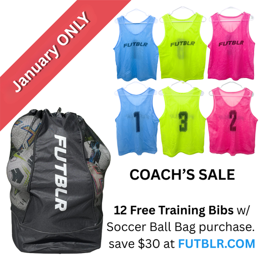 FREE Training Bibs set of 12 with a Soccer Ball Bag Purchase