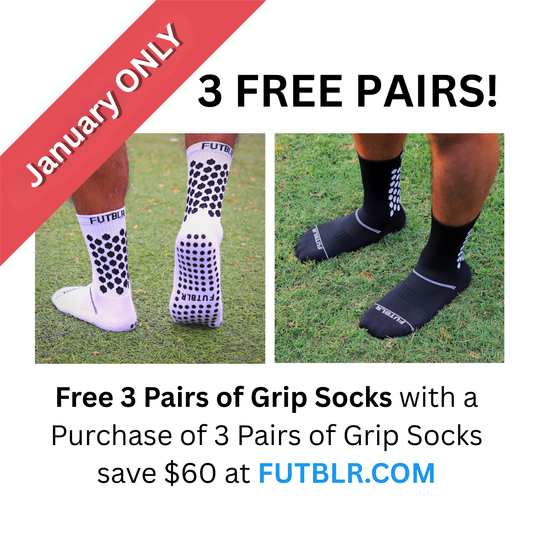 FREE 3 Pairs of White/Black Grip Socks when you buy 3