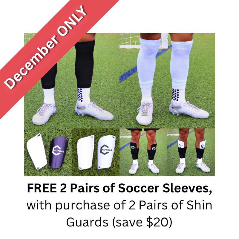 FREE 2 Pairs of Soccer Sleeves + 2 Pairs of Shin Guards Purchase